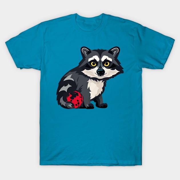 Adorable Raccoon Comic Cameo T-Shirt by Obotan Mmienu